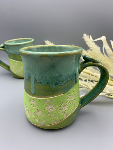 Bright Lime Floral Mug