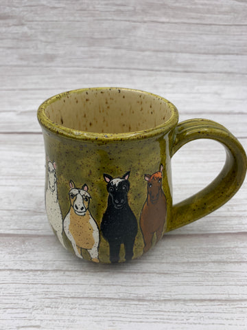 Horses all Around Mug - Speckled Olive