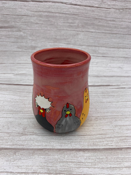 Big Chickens on a mug - Rose