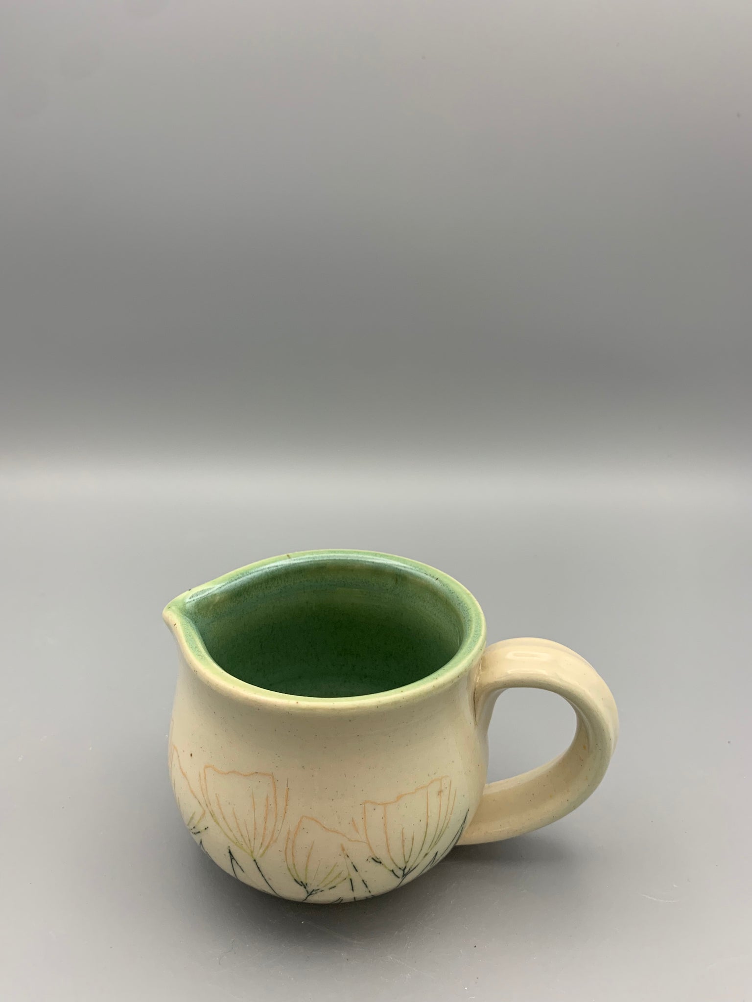 Creamer - Pale Green & Orange Flowers