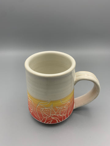 Sgraffito Sunrise Mug - Dotted Flowers