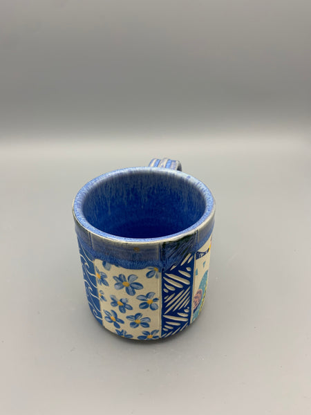 Colorful Patchwork Mug - Blues