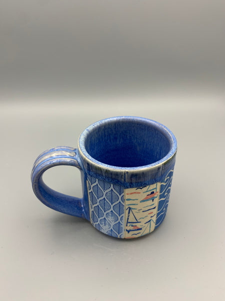 Colorful Patchwork Mug - Blues