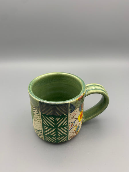 Colorful Patchwork Mug - Greens