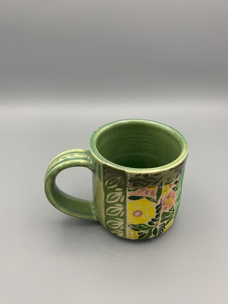 Colorful Patchwork Mug - Greens