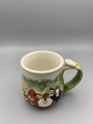 Cows all Around Mug - Drippy Green Tea