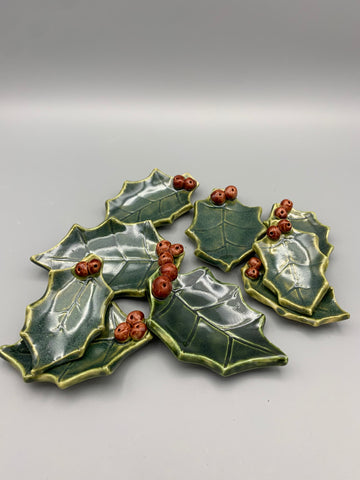 Trinket Dish - Holly Leaves