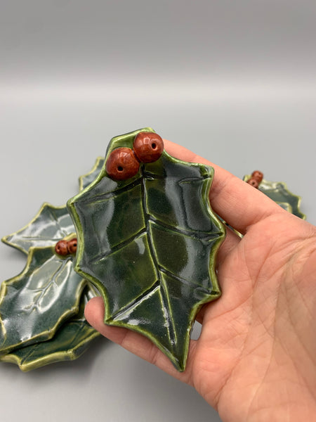 Trinket Dish - Holly Leaves