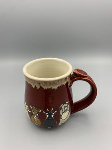 Goats all Around Mug - Deep Red