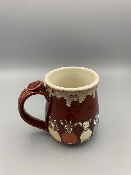 Goats all Around Mug - Deep Red