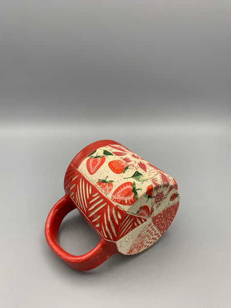 Colorful Patchwork Mug - Reds