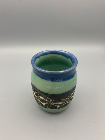 Sgraffito Tumbler - Poppies