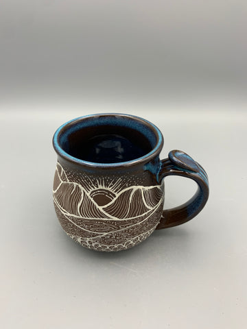 Lined Mountain Mug - Dark Turquoise