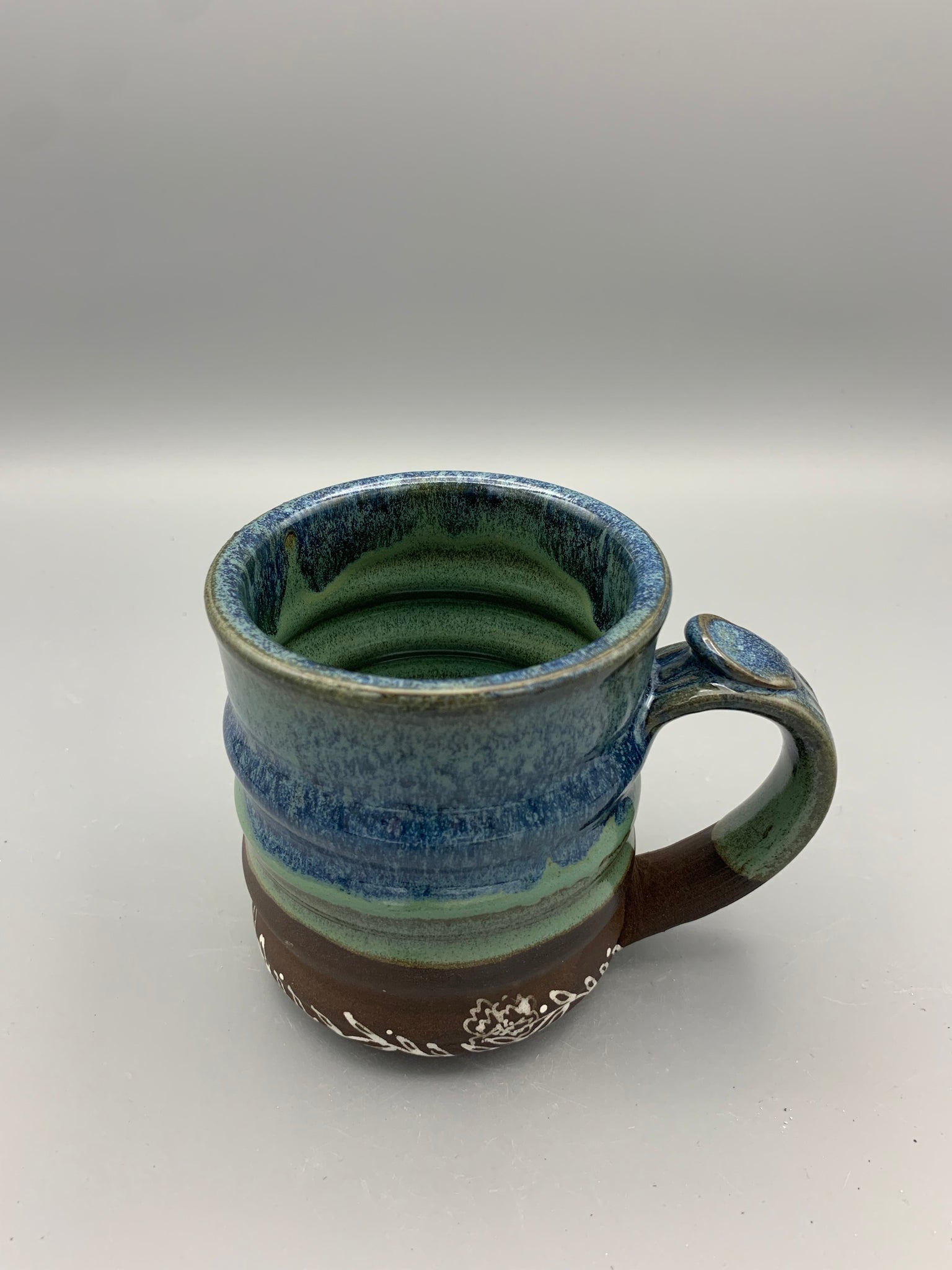 Bubble Mug - Blue Green Vines