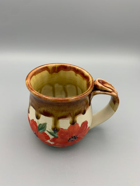 Red Flowers on a Mug