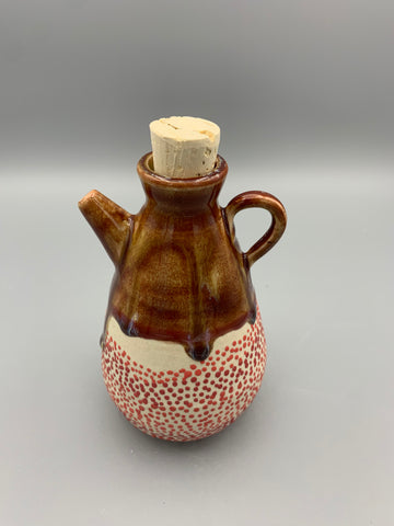 Oil Decanter - Ruby Polka Dots