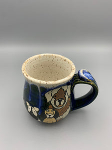 Dogs All Around Mug - Drippy Blue & White