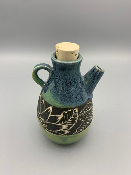 Oil Decanter - Sgraffito Daisies