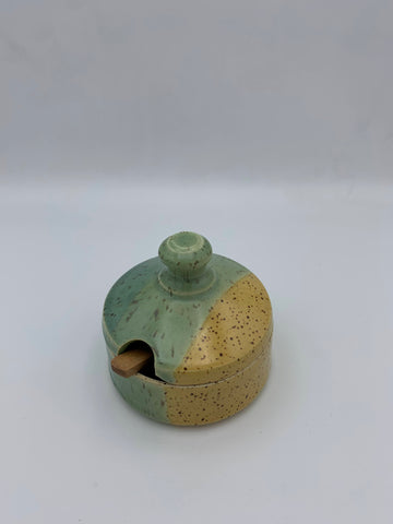 Tiny Jar - Teal & Yellow