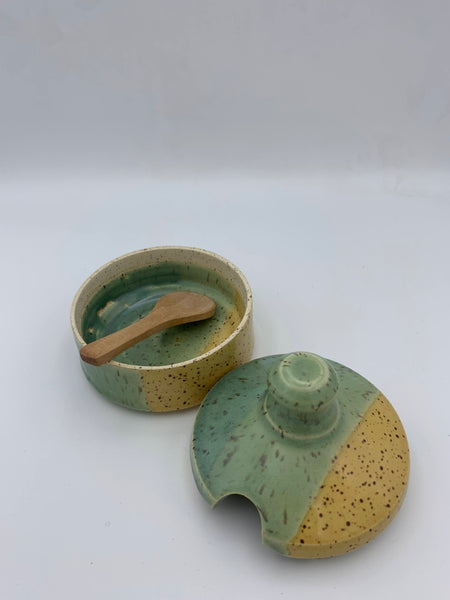 Tiny Jar - Teal & Yellow