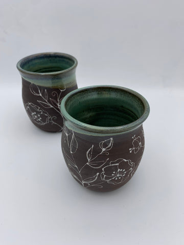 Lined Flowers Tumbler