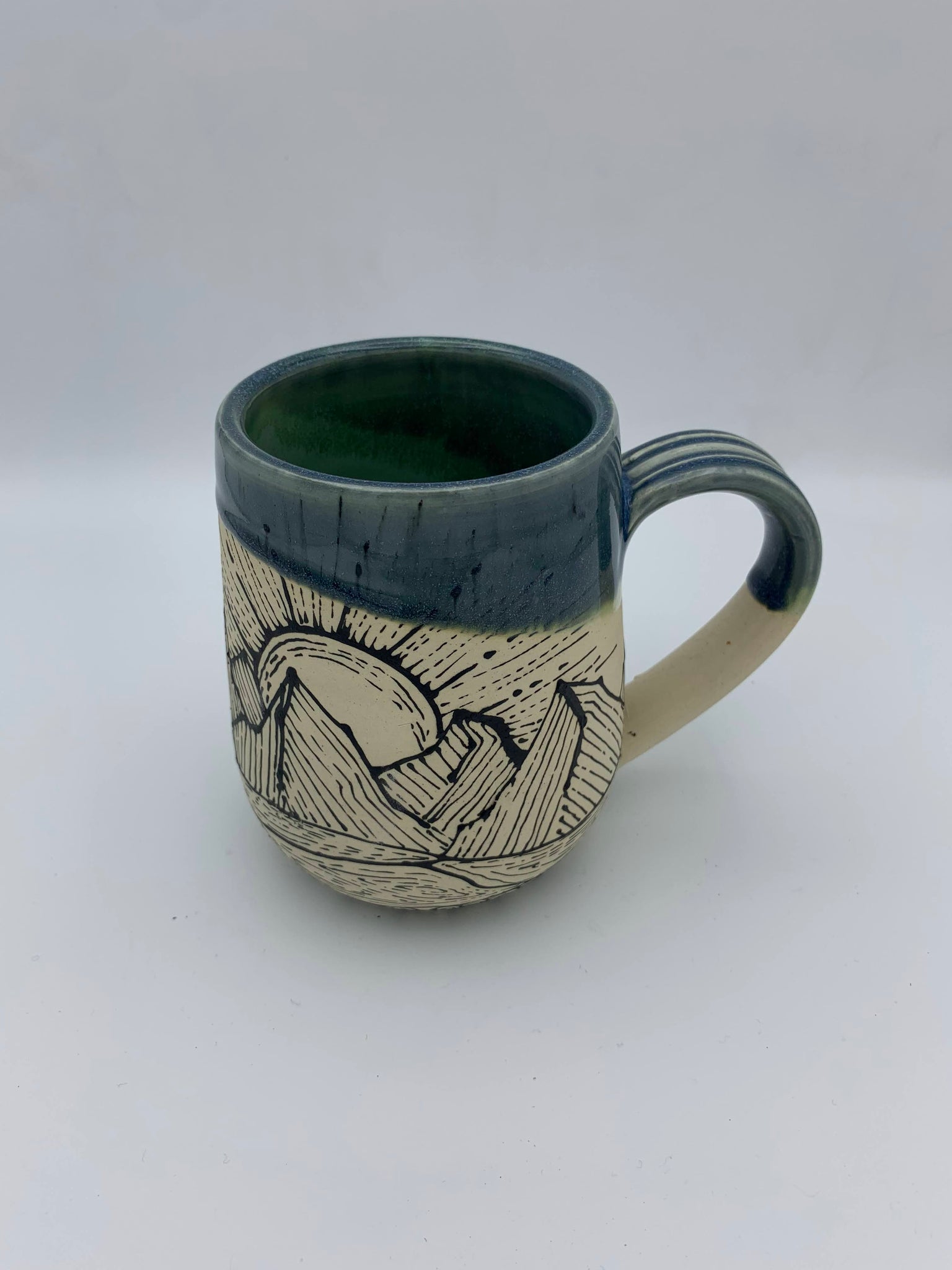 Lined Mountain Mug - Faded Blue