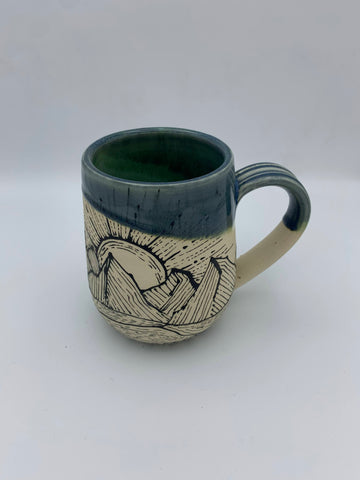 Lined Mountain Mug - Faded Blue