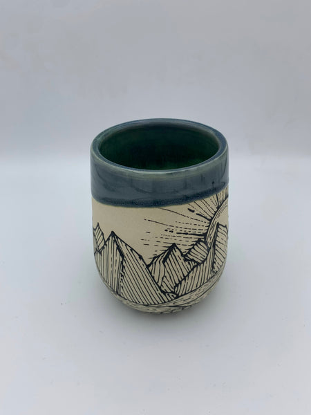 Lined Mountain Mug - Faded Blue