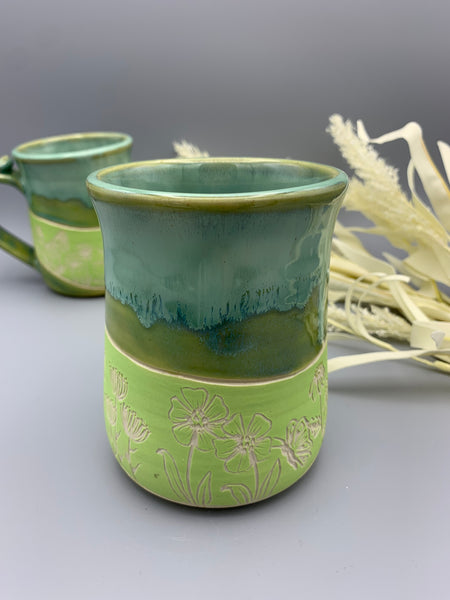 Bright Lime Floral Mug