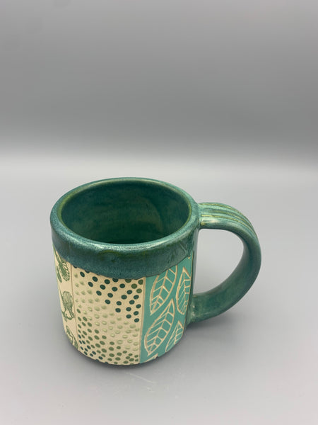 Colorful Patchwork Mug - Greens