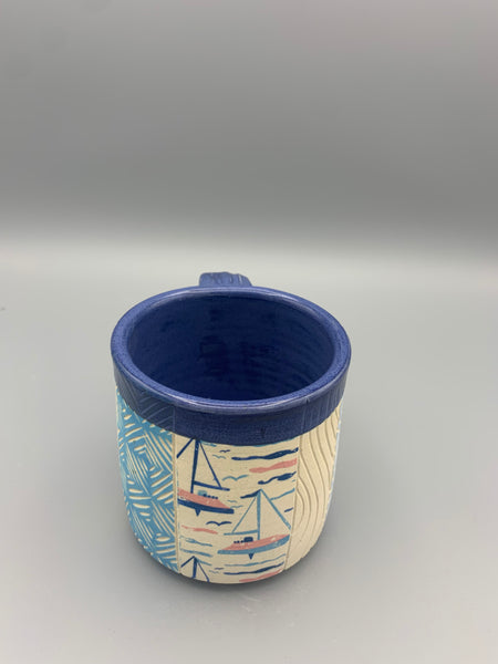 Colorful Patchwork Mug - Blues