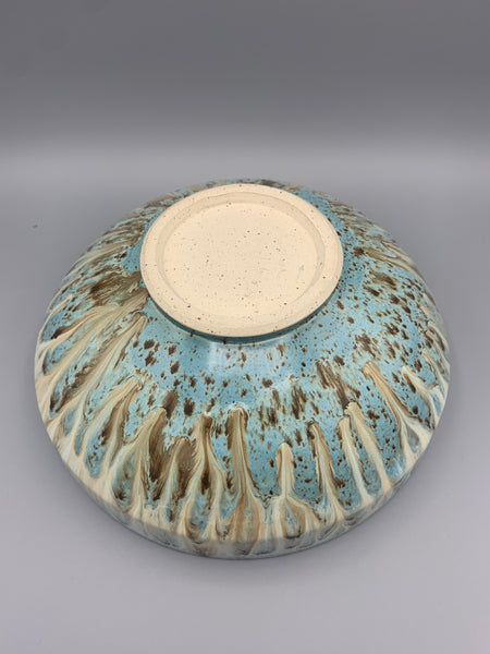 Creamy Teal Serving Bowl