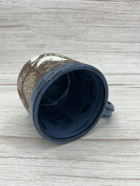 Patchwork Bird Mug - Blue