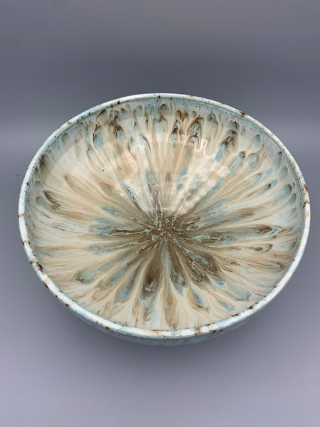 Creamy Teal Serving Bowl