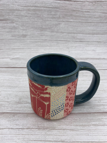 Colorful Patchwork Mug - Blues & Reds