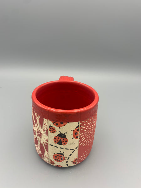 Colorful Patchwork Mug - Reds