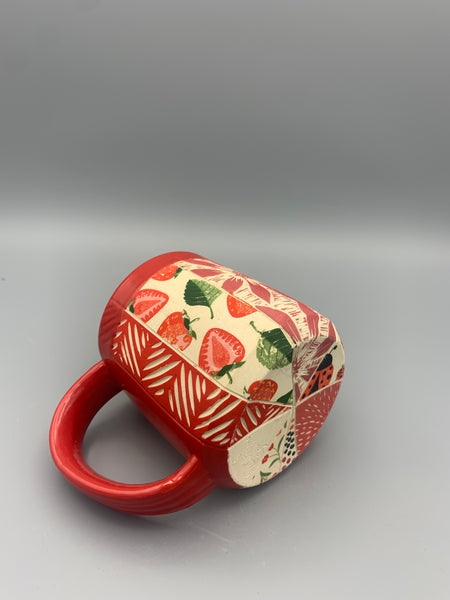 Colorful Patchwork Mug - Reds