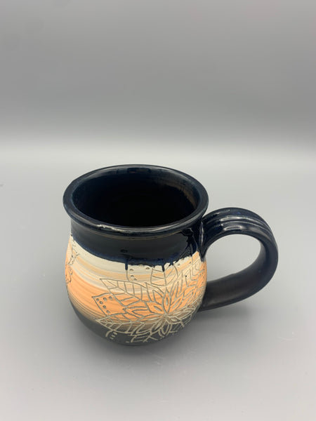 Mandala Mug - Orange & Black