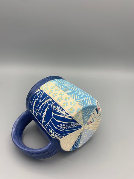 Colorful Patchwork Mug - Blues