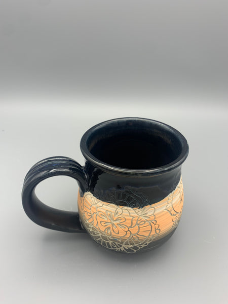 Mandala Mug - Orange & Black