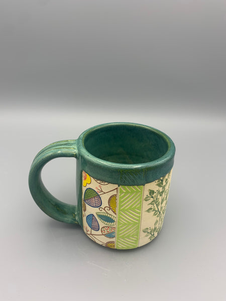 Colorful Patchwork Mug - Greens