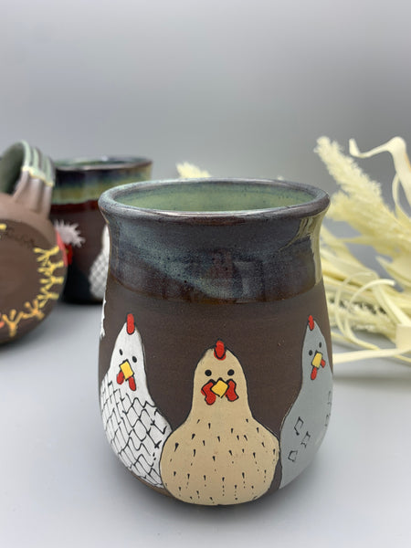 Chicken Family Mug - Watercolor Green
