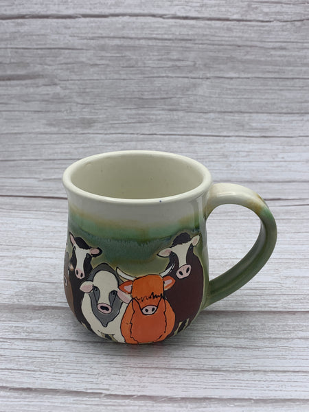 Cows all Around Mug - Drippy Green Tea