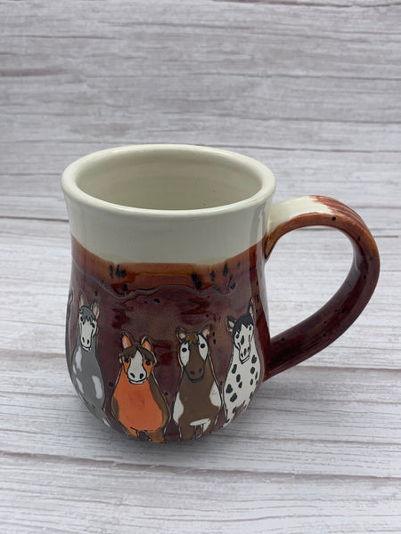 Horses all Around Mug - Speckled Plum