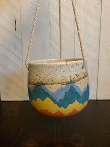 Hanging Planter - Colored Mountains